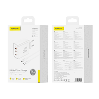 FONENG wall charger Gan50-EU GaN PD 65W 2xUSB-C + 1xUSB QC3.0 + cable USB-C - USB-C White