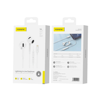 FONENG Kopfhörer mit Kabel T66 Lightning mit Mikrofon 1.2M weiss