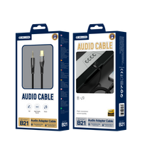 JELLICO cable B21 USB-C - JACK 3.5MM 1.2M Black