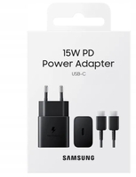 Original Netz-Ladegerät Samsung 15W + USB-C - USB-C Kabel EP-T1510XBEGEU schwarz (blister EU)