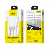 FONENG Netz-Ladegerät K210 2.1A 10W 1xUSB + Kabel Micro weiss