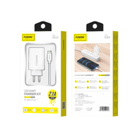 FONENG Netz-Ladegerät EU43 2.1A 10W 1xUSB + Kabel Lightning weiss