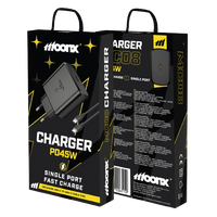 MOONX Netz-Ladegerät MC08 PD 45W 1xUSB-C + Kabel USB-C - USB-C schwarz