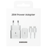 Original wall charger Samsung 25W + cable USB-C - USB-C EP-T2510XWEGEU White (blister EU)