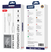 JELLICO Kabel KDS-32 USB-C USB 3.1A 2M weiss