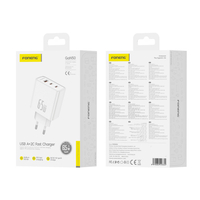 FONENG Netz-Ladegerät Gan50-EU GaN PD 65W 2xUSB-C + 1xUSB QC3.0 weiss
