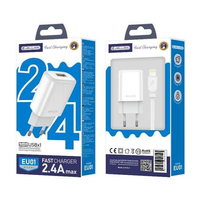 Jellico Netz-Ladegerät - EU01 2.4A USB + Lighting Kabel weiss