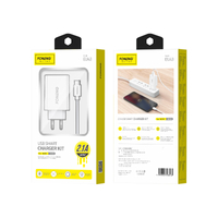 FONENG wall charger EU43 2.1A 10W 1xUSB + cable Micro White