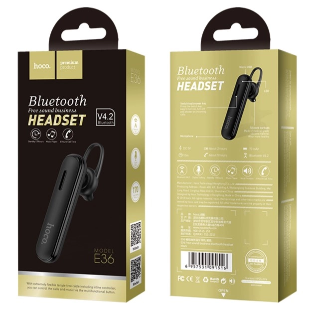 HOCO headset Bluetooth E36 Black - DreamGSM wholesaler