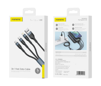 FONENG Kabel X51 3w1 3A 1.2M schwarz