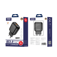 JELLICO Netz-Ladegerät C32 18W 1xUSB QC3.0 + Kabel USB-C schwarz