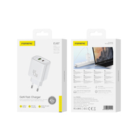 FONENG Netz-Ladegerät EU67 PD 45W 1xUSB-C + 1xUSB QC3.0 weiss
